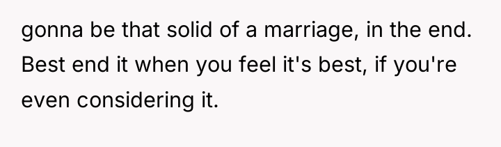 gonna be that solid of a marriage, in the end....