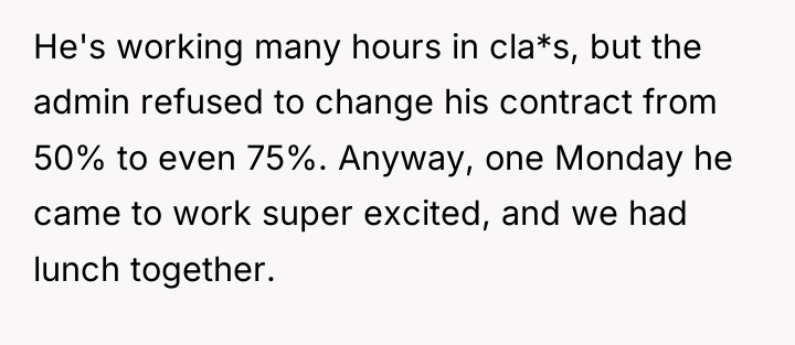 He's working many hours in cla*s, but the admin refused...