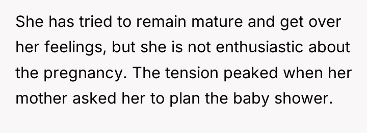 She has tried to remain mature and get over her...