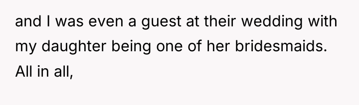 and I was even a guest at their wedding with...