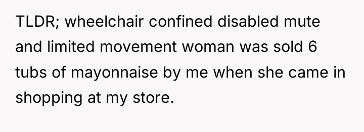TLDR; wheelchair confined disabled mute and limited movement woman was...