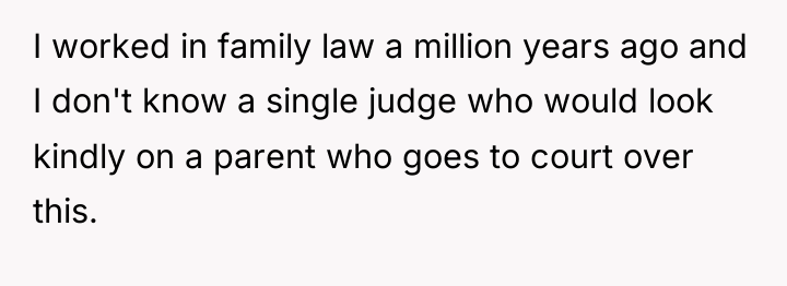 I worked in family law a million years ago and...