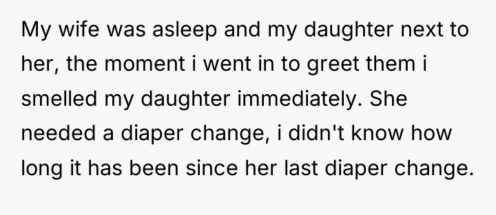 My wife was asleep and my daughter next to her,...