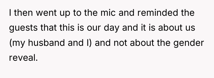 I then went up to the mic and reminded the...