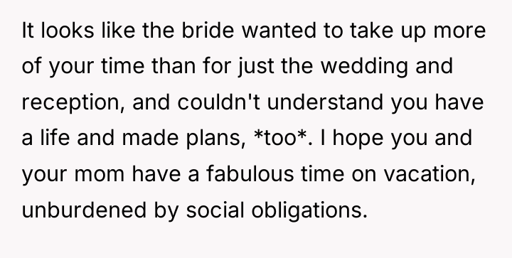 It looks like the bride wanted to take up more...