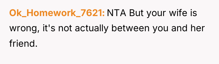 Ok_Homework_7621 NTA But your wife is wrong, it's not actually...