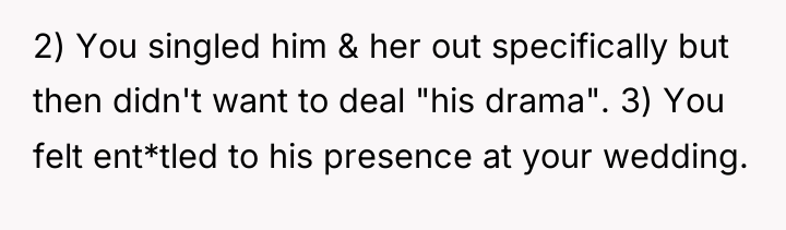 2) You singled him & her out specifically but then...