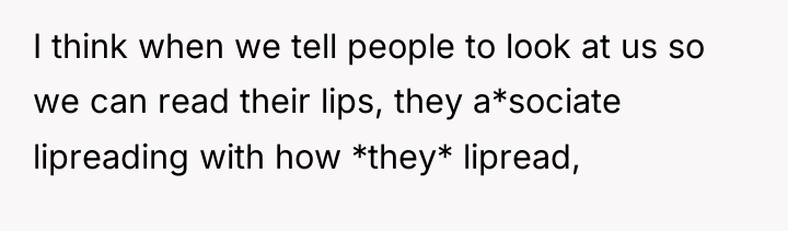 I think when we tell people to look at us...