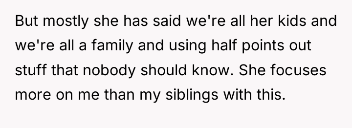 But mostly she has said we're all her kids and...