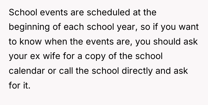 School events are scheduled at the beginning of each school...