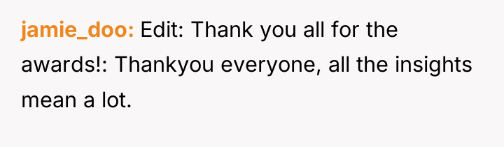 jamie_doo Edit: Thank you all for the awards!: Thankyou everyone,...