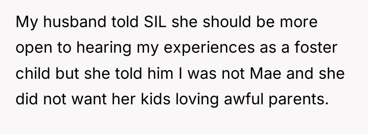 My husband told SIL she should be more open to...