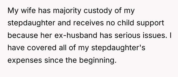 My wife has majority custody of my stepdaughter and receives...