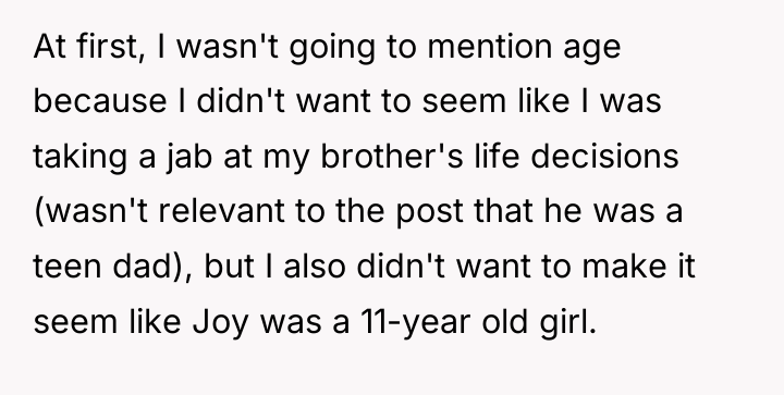 At first, I wasn't going to mention age because I...
