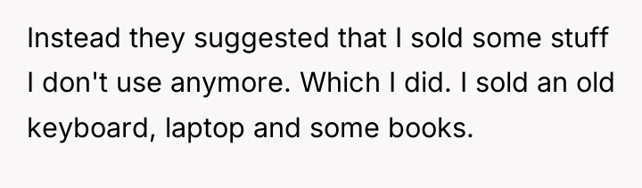 Instead they suggested that I sold some stuff I don't...