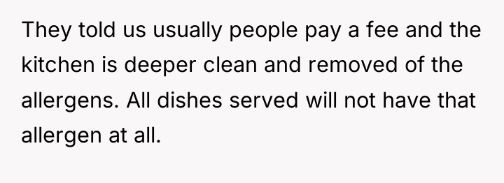 They told us usually people pay a fee and the...
