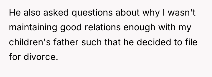 He also asked questions about why I wasn't maintaining good...