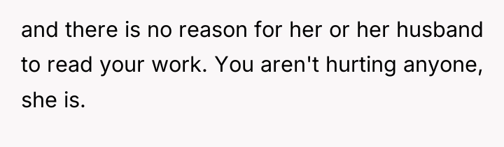 and there is no reason for her or her husband...
