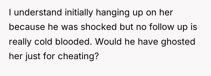 I understand initially hanging up on her because he was...