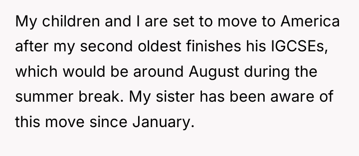 My children and I are set to move to America...