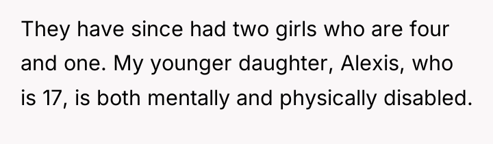 They have since had two girls who are four and...