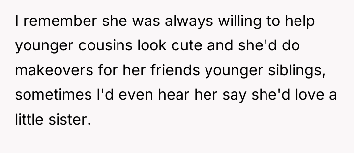 I remember she was always willing to help younger cousins...
