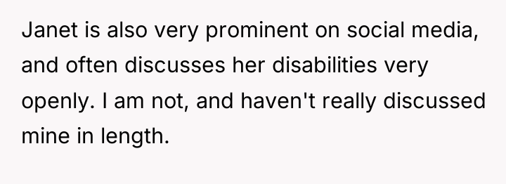 Janet is also very prominent on social media, and often...