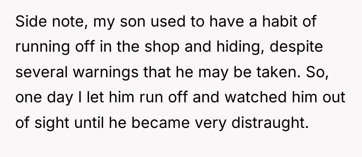 Side note, my son used to have a habit of...