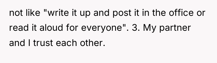 not like "write it up and post it in the...
