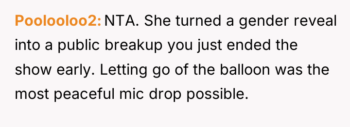 Poolooloo2 NTA. She turned a gender reveal into a public...