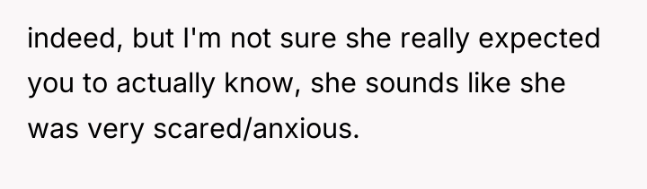 indeed, but I'm not sure she really expected you to...