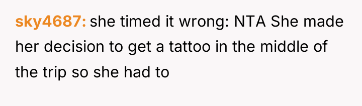 sky4687 she timed it wrong: NTA She made her decision...