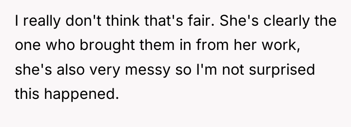 I really don't think that's fair. She's clearly the one...