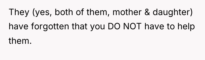 They (yes, both of them, mother & daughter) have forgotten...