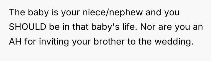 The baby is your niece/nephew and you SHOULD be in...