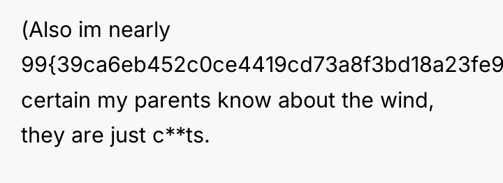 (Also im nearly 99{39ca6eb452c0ce4419cd73a8f3bd18a23fe95ab4febb092bc2ab1b542eeea82f} certain my parents know about the...