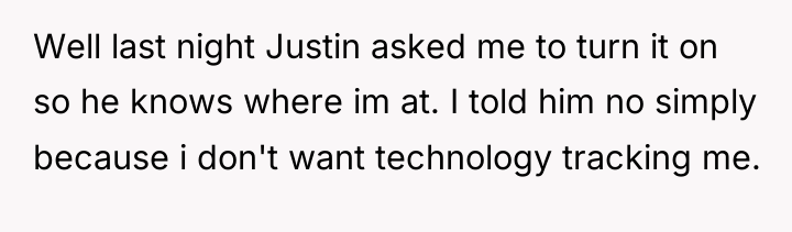 Well last night Justin asked me to turn it on...