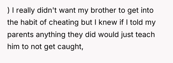 ) I really didn't want my brother to get into...