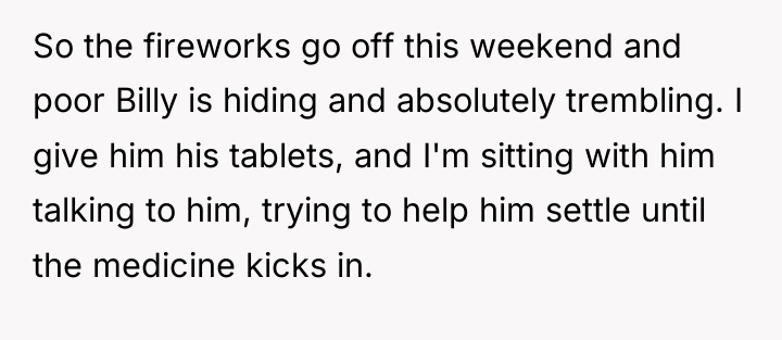 So the fireworks go off this weekend and poor Billy...
