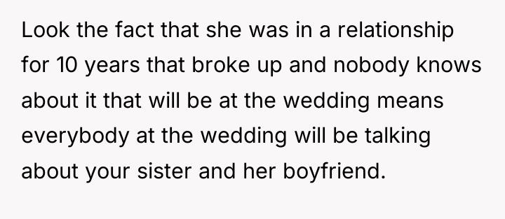 Look the fact that she was in a relationship for...