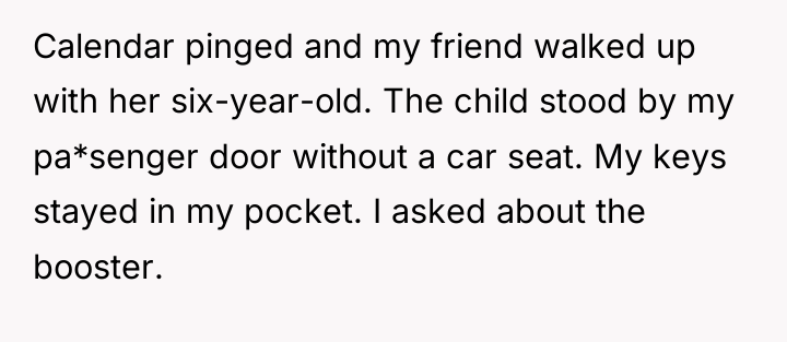 Calendar pinged and my friend walked up with her six-year-old....