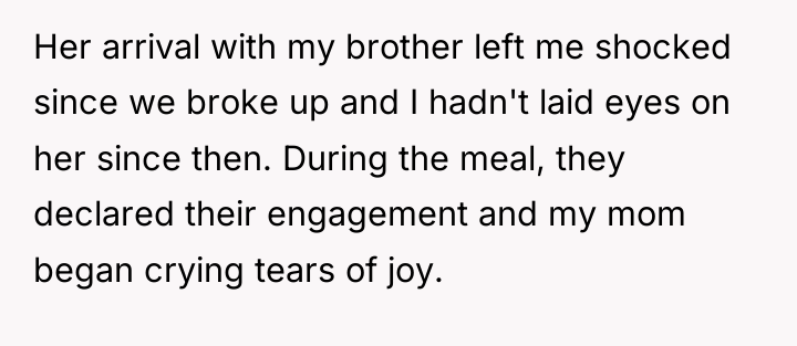 Her arrival with my brother left me shocked since we...