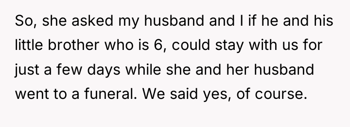 So, she asked my husband and I if he and...