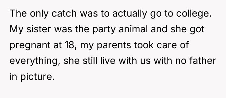 The only catch was to actually go to college. My...