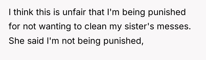 I think this is unfair that I'm being punished for...