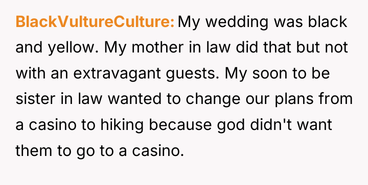 BlackVultureCulture My wedding was black and yellow. My mother in...