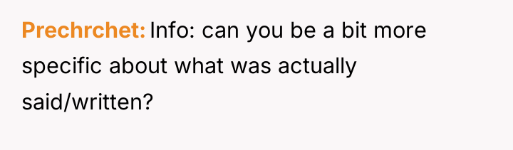 Prechrchet Info: can you be a bit more specific about...