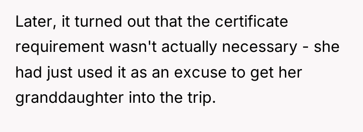 Later, it turned out that the certificate requirement wasn't actually...