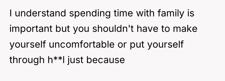I understand spending time with family is important but you...