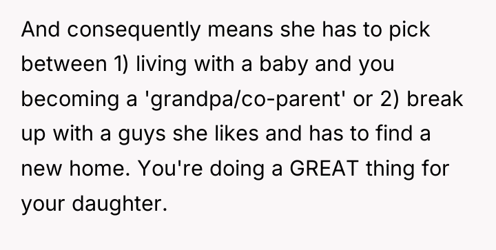 And consequently means she has to pick between 1) living...